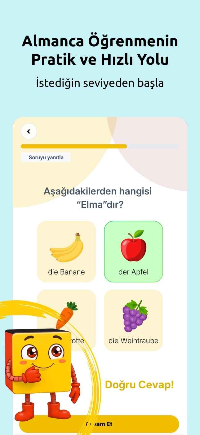 Almanca Kutusu uygulaması ekran görüntüsü